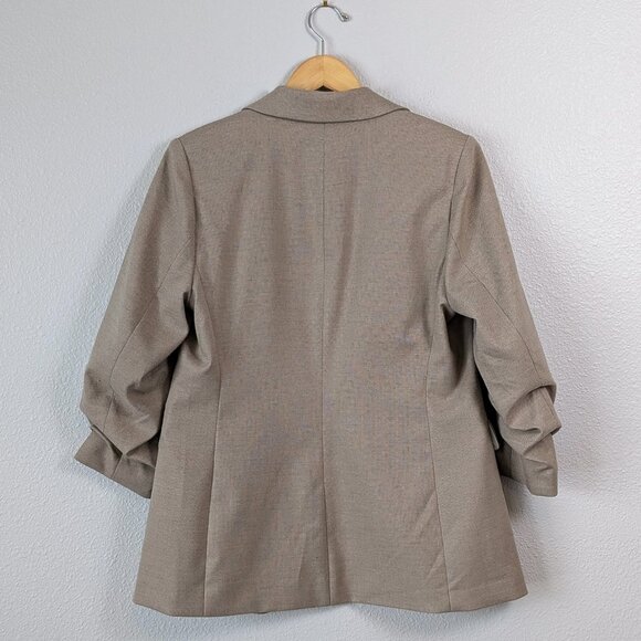 NWT H&M Gathered Sleeve Open Front Blazer SZ M - Picture 6 of 13